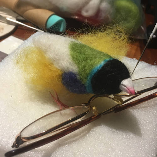 Needle felting as painting with wool
